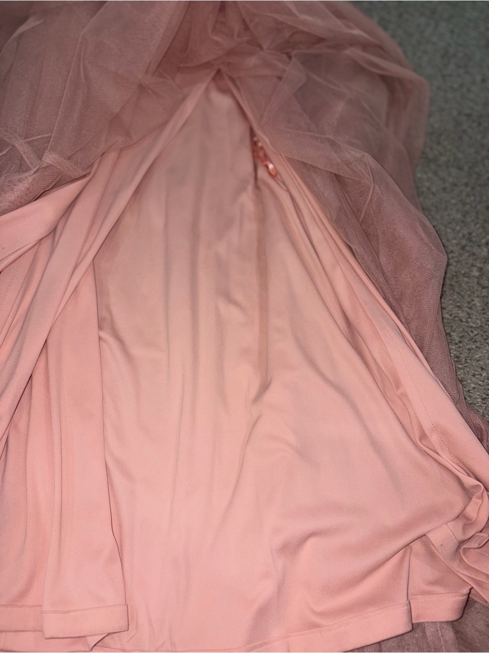 New Gorgeous LUXXEL Dusty Rose Tulle Maxi Dress Size S - Picture 14 of 14
